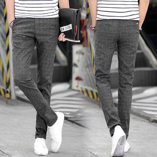 Window Pane Straight Cut Pants