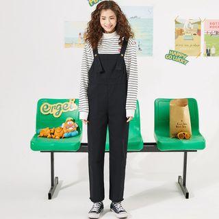 Plain Straight Cut Suspender Pants