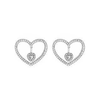 Faux Crystal Rhinestone Alloy Earring E4710-7 - 1 Pair - Silver - One Size