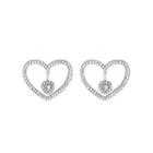 Faux Crystal Rhinestone Alloy Earring E4710-7 - 1 Pair - Silver - One Size