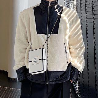 Fleece Paneled Turtleneck Zip Jacket
