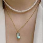 Layered Shell Pendant Necklace E578 - Gold - One Size