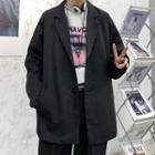 Long-sleeve Plain Single-breasted Blazer