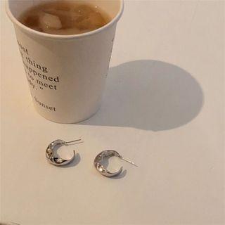 Moon Dangle Earring 1 Pair - Silver - One Size