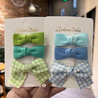 Set Of 3: Bow Hair Clip (various Designs)