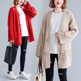 Argyle Knit Duffle Cardigan