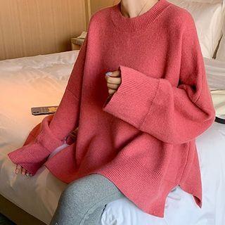 Wide-sleeve Plain Sweater / Leggings