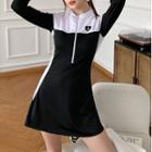 Long-sleeve Two-tone Tankini