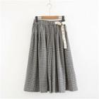 Gingham Midi A-line Skorts As Shown In Figure - One Size