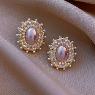 Faux Pearl Ear Stud 1 Pr - Gold - One Size