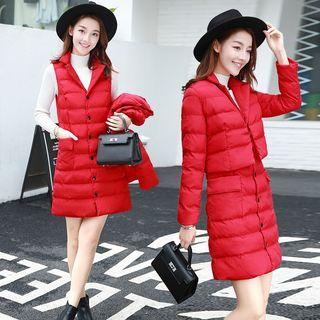 Set: Crop Padded Jacket + Padded Long Vest