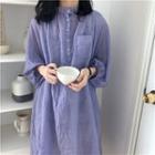 Plain Loose-fit Shirt Dress