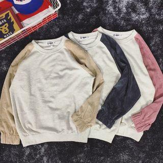 Corduroy Panel Raglan Sweatshirt
