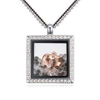 Austrian Crystal Heart Locket Necklace 1 - 1982 - One Size