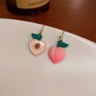 Asymmetrical Peach Drop Earring 1 Pair - Hook Earring - Pink - One Size