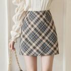 Chiffon Plaid A-line Skirt