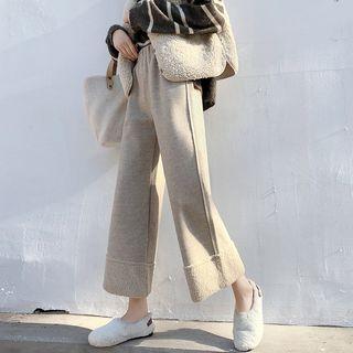 Fleece Panel Wide-leg Pants