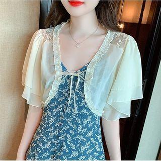 Short-sleeve Ruffle Trim Jacket