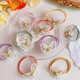 Faux Pearl Mesh Butterfly Hair Tie