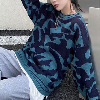 Abstract Pattern Sweater Dark Blue & Blue - One Size