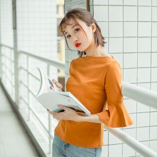 Boatneck Bell-sleeve T-shirt