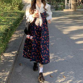 Lace Blouse / Sleeveless Floral Dress
