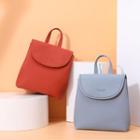 Faux Leather Plain Mini Double Shoulder Bag