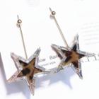 Leopard Print Star Dangle Earring As Shown In Figure - One Size