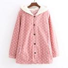 Hooded Dotted Button Jacket