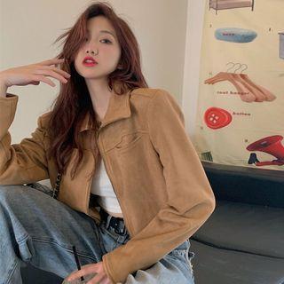 Zip Shirt Jacket Khaki - One Size