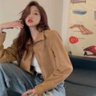 Zip Shirt Jacket Khaki - One Size
