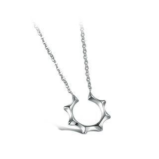 Simple Fashion Sun 316l Stainless Steel Necklace For Men Silver - One Size