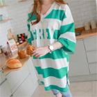 Loose-fit Stripe Lettering T-shirt Dress