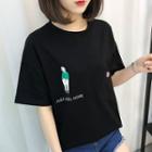 Printed Pocket-front Short-sleeve T-shirt