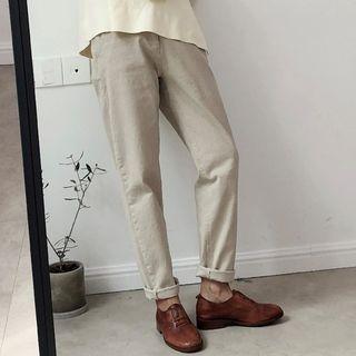 Plain Denim Straight Cut Pants