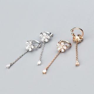 Rhinestone Flower Ear-cuff