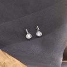 Rhinestone Stud Earring 1 Pair - Es580 - Silver - One Size