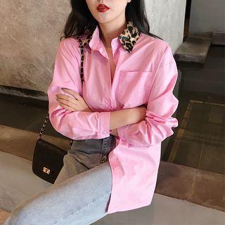 Leopard Long-sleeve Loose-fit Shirt