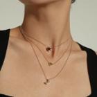 Heart Moon & Star Pendant Layered Alloy Necklace