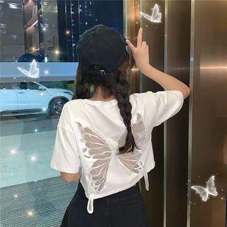Short-sleeve Butterfly Detail T-shirt