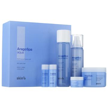 Skin79 - Aragospa Aqua Skin Care 3 Set: Toner (180ml + 20ml) + Lotion (125ml + 20ml) + Gel Cream 90ml + Deep Cream 15ml 6 Pcs