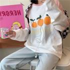 Long-sleeve Orange Print Raglan T-shirt