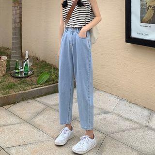 High-waist Baggy Cropped Jeans