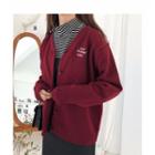 Letter V-neck Cardigan