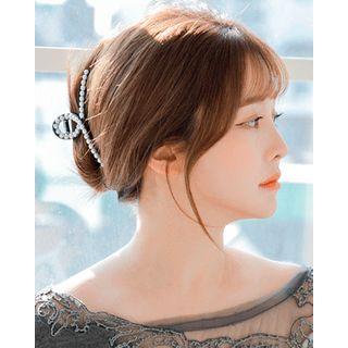 Faux-pearl Trim Hair Claw