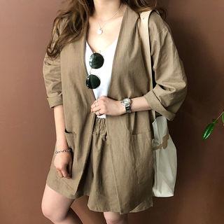 Set: Line Blend Open-front Jacket + Shorts