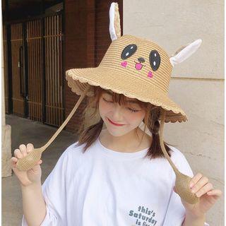 Ear Flap Straw Hat