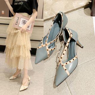 Studded Pointed High Heel Sandals