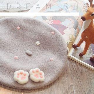 Felt Cat Paw Beret