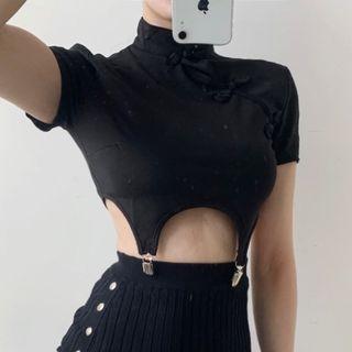 Short-sleeve Traditional Chinese Cropped T-shirt
